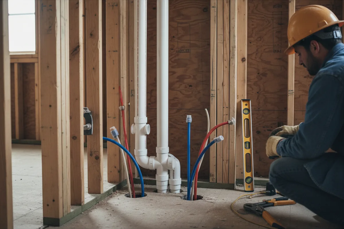 Drain and supply rough-in during Toilet Repair and Installation in Flowood